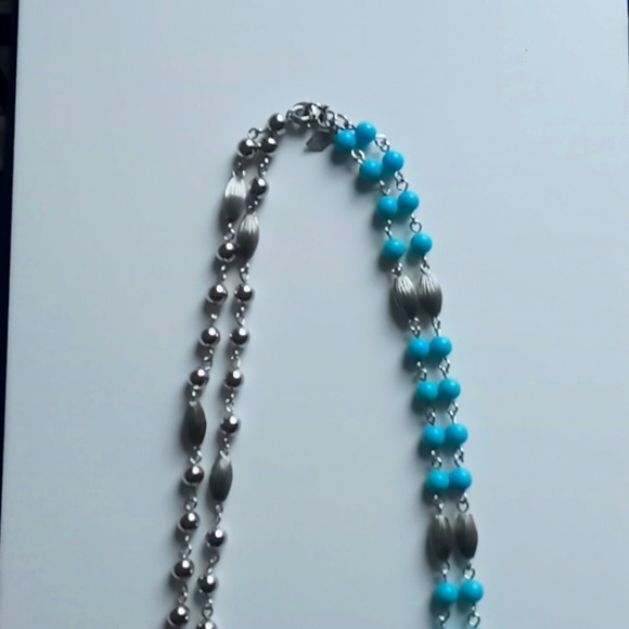 Sarah Coventry Long Blue & Silver Necklace for Women/Girls - Picture 4 of 6